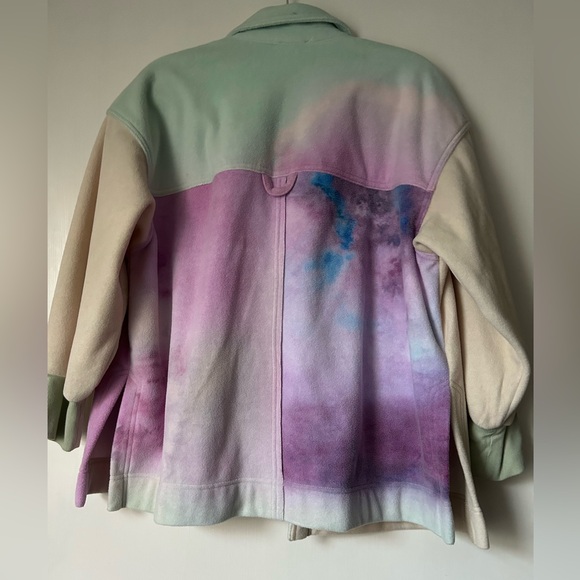 New Anthropologie Pilcro tie dyed micro fleece button front shirt jacket - Picture 4 of 8